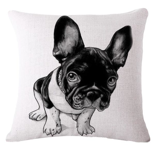 Housse de coussin dog noir et blanc 1