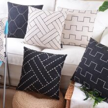 Housse de coussin collection scandinave noir et blanc Housse de coussin collection scandinave noir et blanc 1