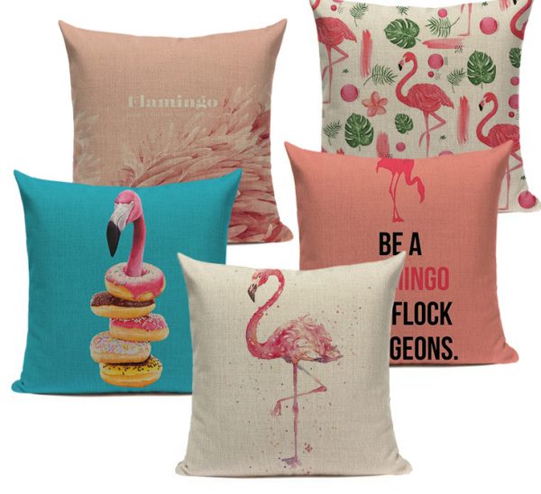 Housse de coussin King flamant rose