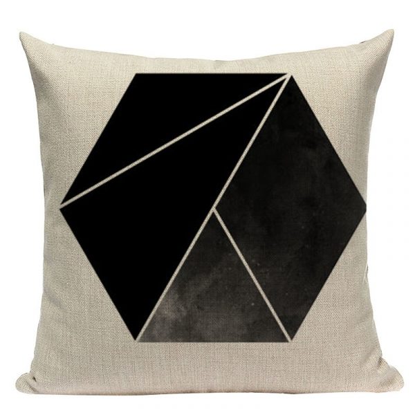 Housse de coussin black pop géométrique Housse de coussin black pop géométrique
