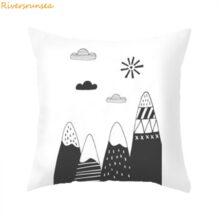 housse de coussin scandinave noir et blanc