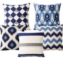 Housse de coussin collection bleu Nordique Housse de coussin collection bleu du nord