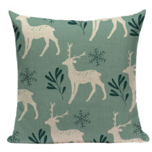 Housse de coussin collection cerf nordique bleu
