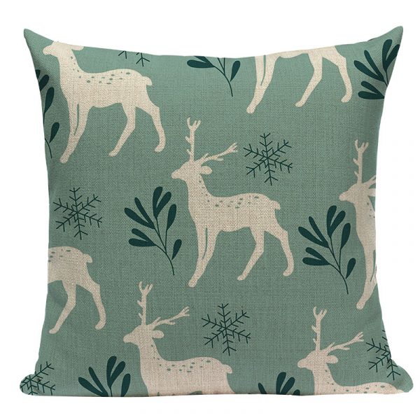 Housse de coussin collection cerf nordique bleu