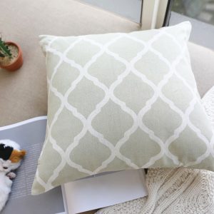 Housse de coussin géométrique gris et beige Housse de coussin géométrique gris et beige 1