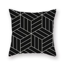 Housse de coussin black & white scandinave RULDGE 1 pc Géométrique Housse de Coussin Polyester Taie d'oreiller Noir Et Blanc Accueil Décoratif Oreillers Couverture Pour Canapé Voiture 2