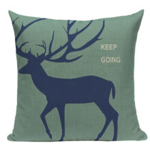 Housse de coussin collection cerf nordique bleu