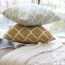 Housse de coussin géométrique gris et beige Housse de coussin géométrique gris et beige