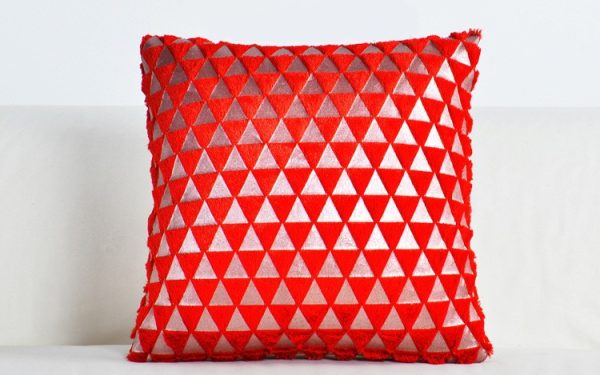 Housse de coussin géométrique triangle en relief
