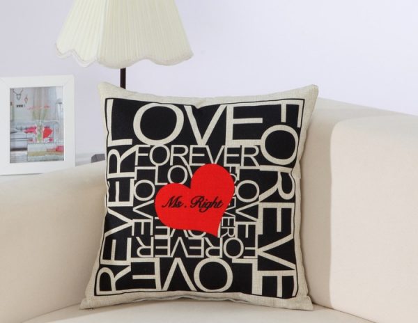 Housse de coussin moderne love Housse de coussin moderne love