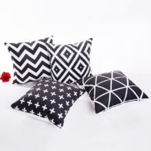 Housse de coussin scandinave noir