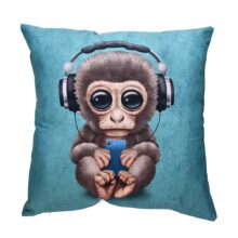 Housse de coussin collection monkey blue