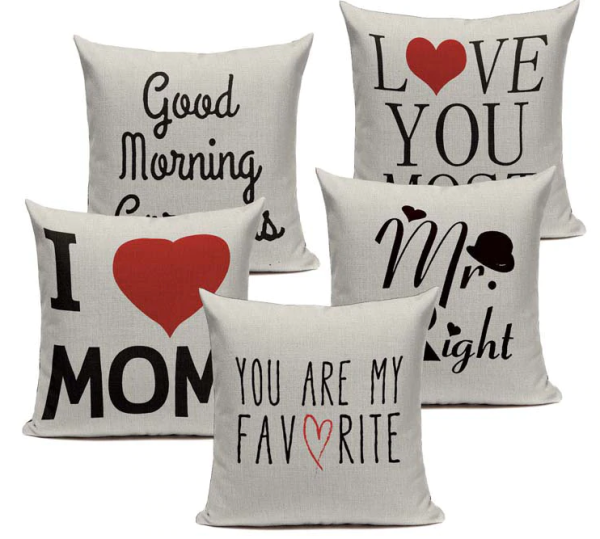 Housse de coussin love you valentin