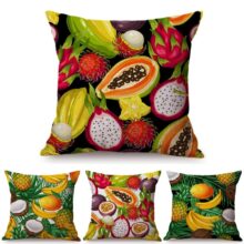Housse de coussin collection fruits tropicaux Housse de coussin collection fruits tropicaux 1