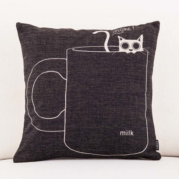 Housse de coussin collection chat mania