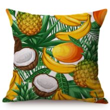 Housse de coussin collection fruits tropicaux Housse de coussin collection fruits tropicaux
