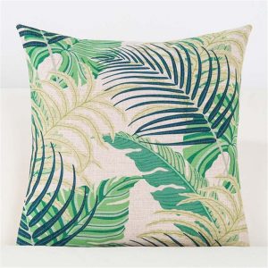 Housse de coussin jungle bleu