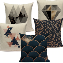 Housse de coussin géométrique black diamond