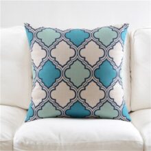 Housse de coussin nordique bleu mosaïque Housse de coussin nordique bleu mosaïque 3