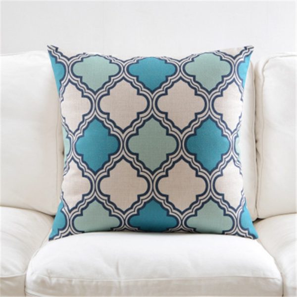 Housse de coussin nordique bleu mosaïque Housse de coussin nordique bleu mosaïque 3