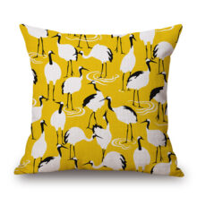 Housse de coussin scandinave yellow bird 1