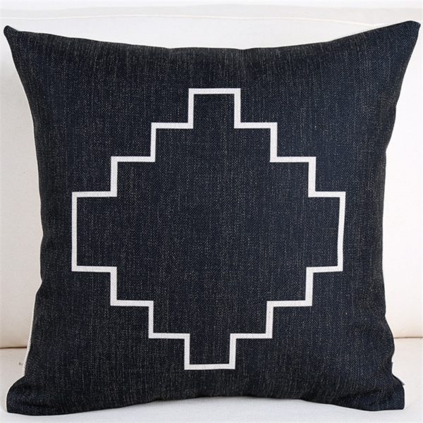 housse de coussin géométrique noir et blanc housse de coussin géométrique noir et blanc 3