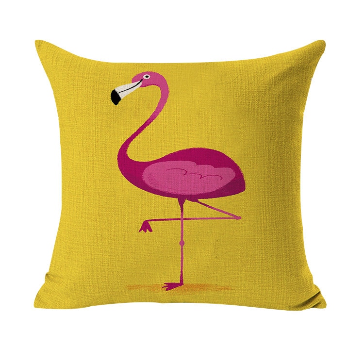 Housse de coussin collection yellow flamingo