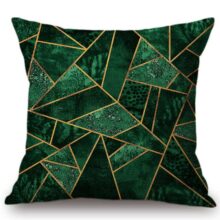Housse de coussin 3D green géométrique Housse de coussin 3D green géométrique