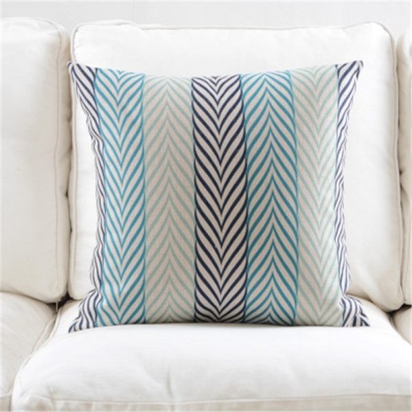 Housse de coussin nordique bleu mosaïque Housse de coussin nordique bleu mosaïque 1