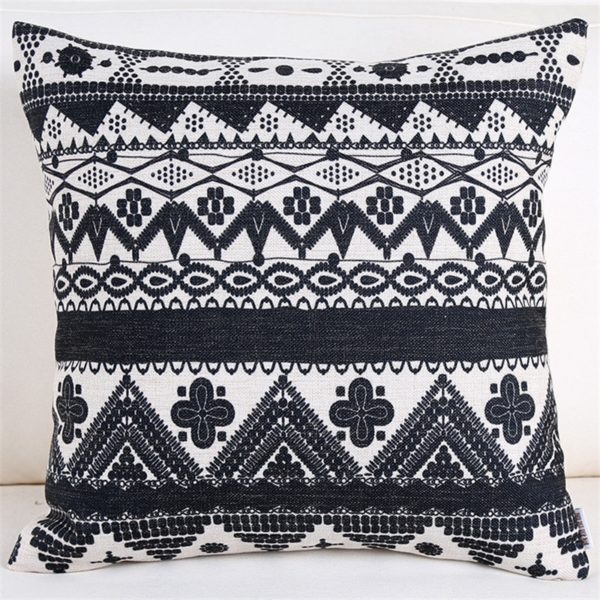housse de coussin géométrique noir et blanc housse de coussin géométrique noir et blanc 1