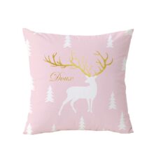 Housse de coussin cerf et flamant rose