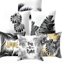 Housse de coussin tropical gold and black Housse de coussin tropical gold and black 1