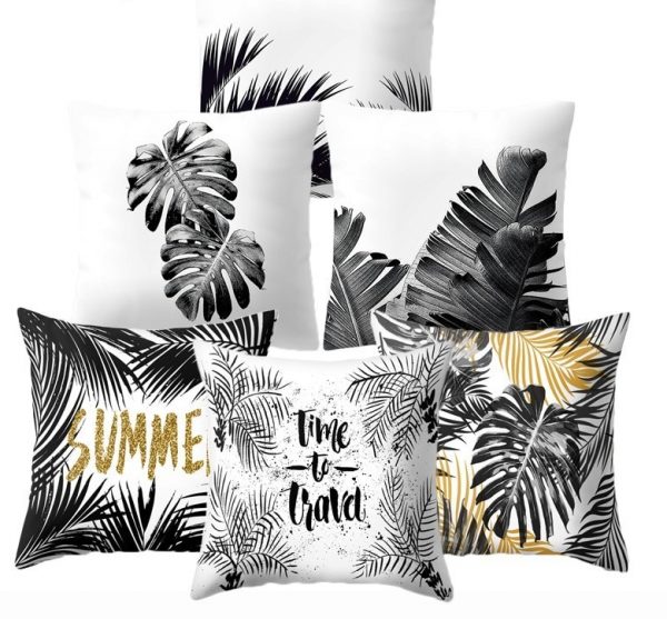 Housse de coussin tropical gold and black Housse de coussin tropical gold and black 1
