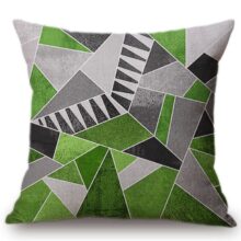 Housse de coussin 3D green géométrique Housse de coussin 3D green géométrique 2