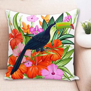 Housse de coussin collection toucan tropical Housse de coussin collection toucan tropical