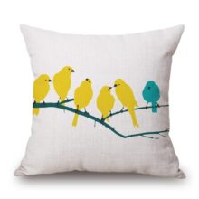 Housse de coussin scandinave yellow bird