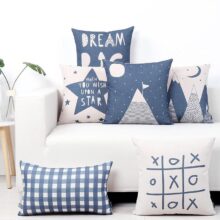 housses de coussin morpion bleu scandinave