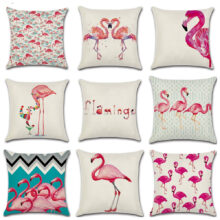 Housse de coussin mosaïque de flamant rose Housse de coussin mosaïque de flamant rose  1