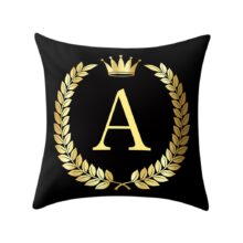 housses de coussin lettre en or