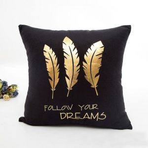 housse de coussin feuille d’or