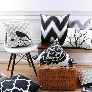 Housse de coussin scandinave black psyché Housse de coussin scandinave black psyché 1