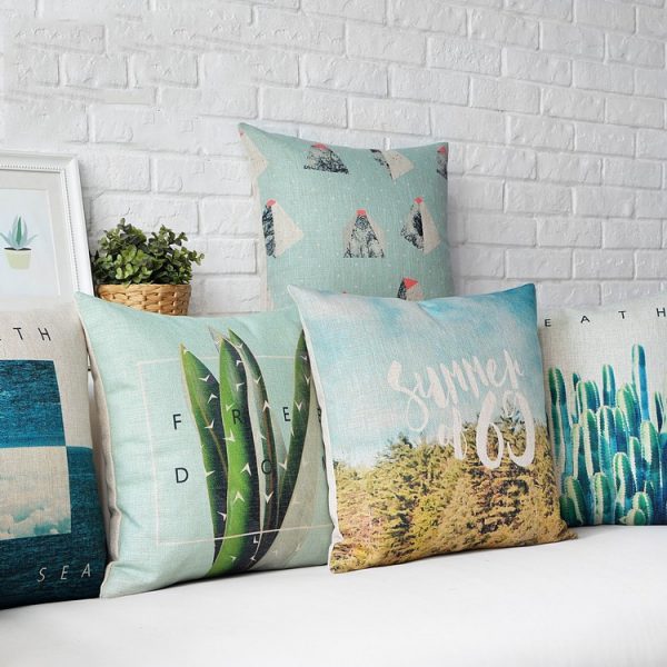 Housse de coussin cactus vintage 1