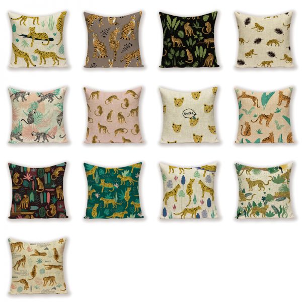 Housse de coussin collection léopard de savane Housse de coussin collection léopard de savane 1