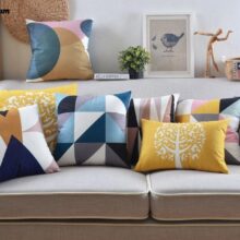 Housse de coussin collection arbre jaune Housse de coussin collection arbre jaune