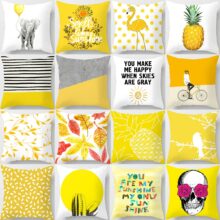 Housse de coussin nordique yellow ananas Housse de coussin nordique yellow ananas 1