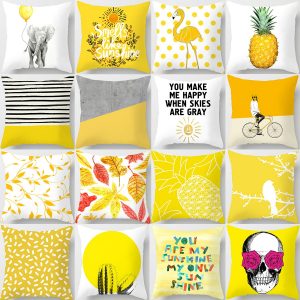 Housse de coussin nordique yellow ananas 1