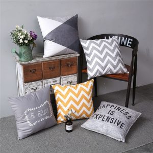 Housse de coussin collection damier gris Housse de coussin collection damier gris 1