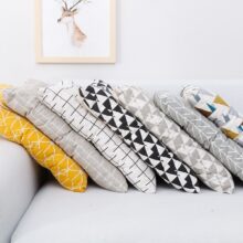 Coussin siège jaune géométrique et scandinave Coussin siège jaune géométrique et scandinave 2