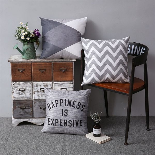 Housse de coussin collection damier gris Housse de coussin collection damier gris 2