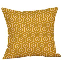 Housse de coussin jaune moutarde géométrique  1